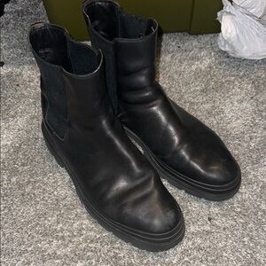 Vince Black Leather Men's Boots